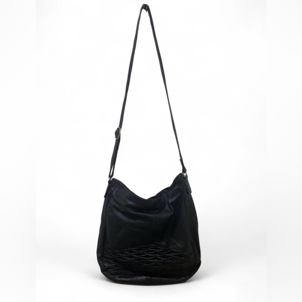 Day & Mood Crossbody Purse Black Leather In Excellent Condition